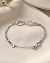925 Sterling Silver Infinity Heart Sparkle Bracelet