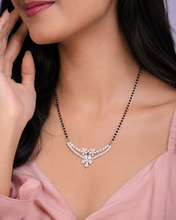 925 Sterling Silver Floral Mangalsutra Necklace with Sparkling CZ Stones
