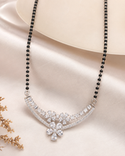 925 Sterling Silver Floral Mangalsutra Necklace with Sparkling CZ Stones