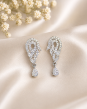 925 Sterling Silver Sparkling Peacock Drop Earrings